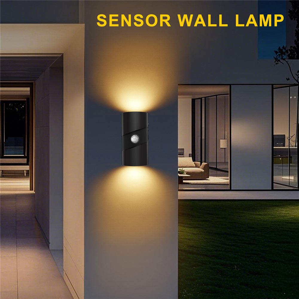 YSJ-008 2Pcs Motion Sensor LED Night Light Magnetic Wall Lamp Dimmable 3 Color Temperature Dual Direction Light