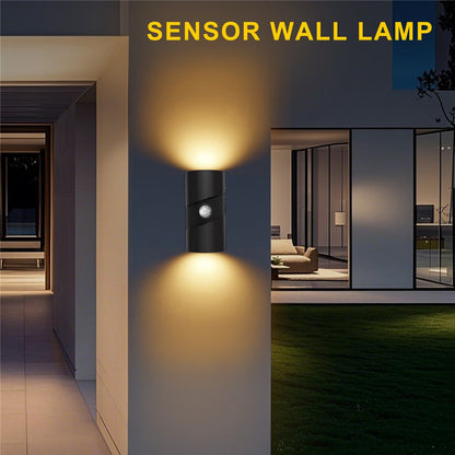 YSJ-008 2Pcs Motion Sensor LED Night Light Magnetic Wall Lamp Dimmable 3 Color Temperature Dual Direction Light