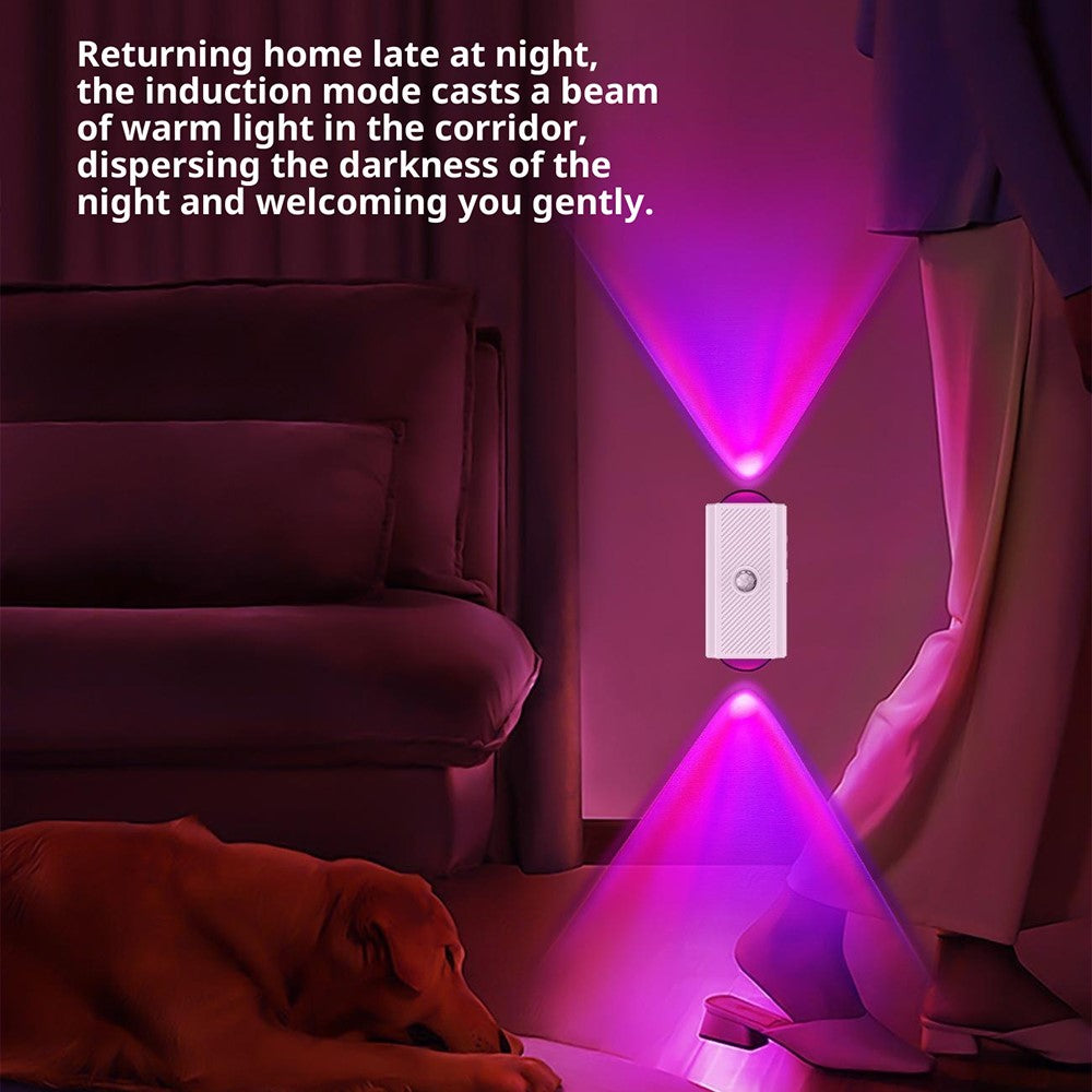 YSJ-010A 2Pcs Smart Motion Sensor Night Light RGB Gradient Ambient Lighting Magnetic Wall Light for Corridor Stairs