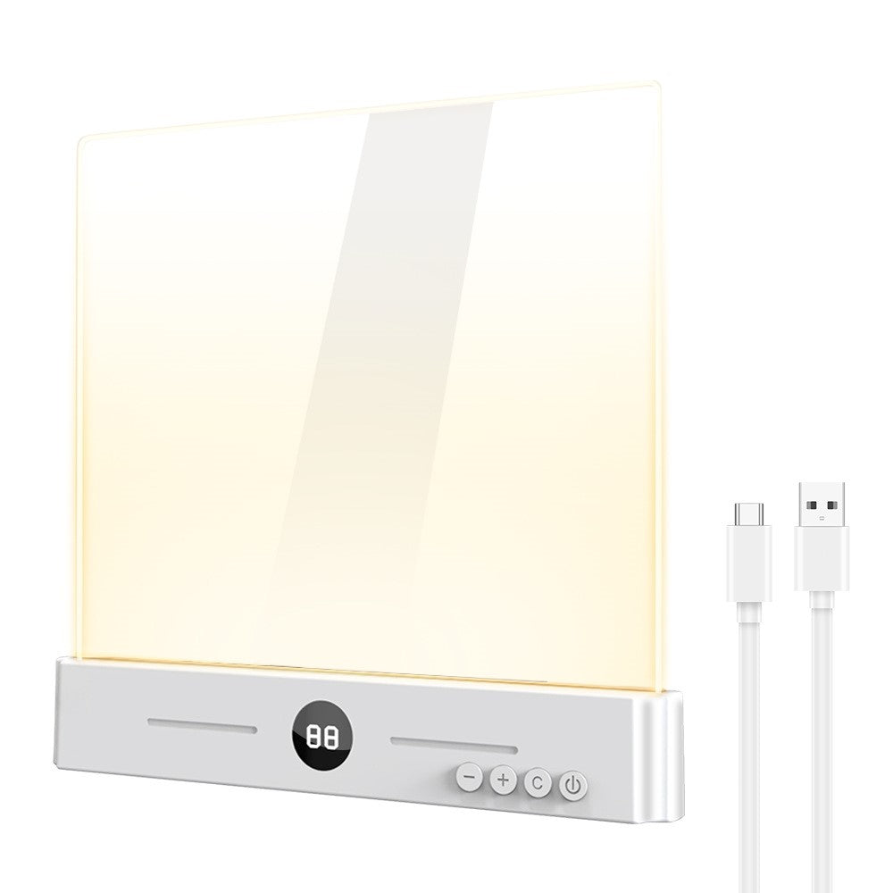 YSJ-019 Plus 2 in 1 Eye Care Clear Acrylic Flat LED Book Light Stepless Dimming Night Lamp with 3 Color Temperatures and Timer