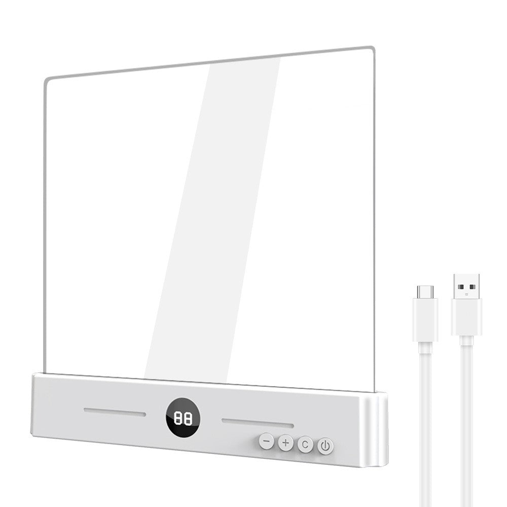 YSJ-019 Plus 2 in 1 Eye Care Clear Acrylic Flat LED Book Light Stepless Dimming Night Lamp with 3 Color Temperatures and Timer