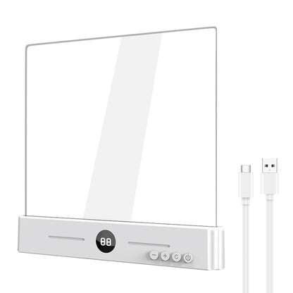 YSJ-019 Plus 2 in 1 Eye Care Clear Acrylic Flat LED Book Light Stepless Dimming Night Lamp with 3 Color Temperatures and Timer