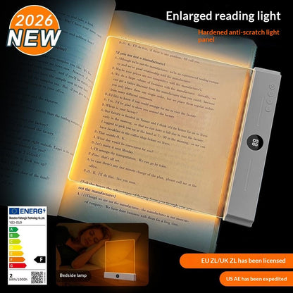 YSJ-019 Plus 2 in 1 Eye Care Clear Acrylic Flat LED Book Light Stepless Dimming Night Lamp with 3 Color Temperatures and Timer