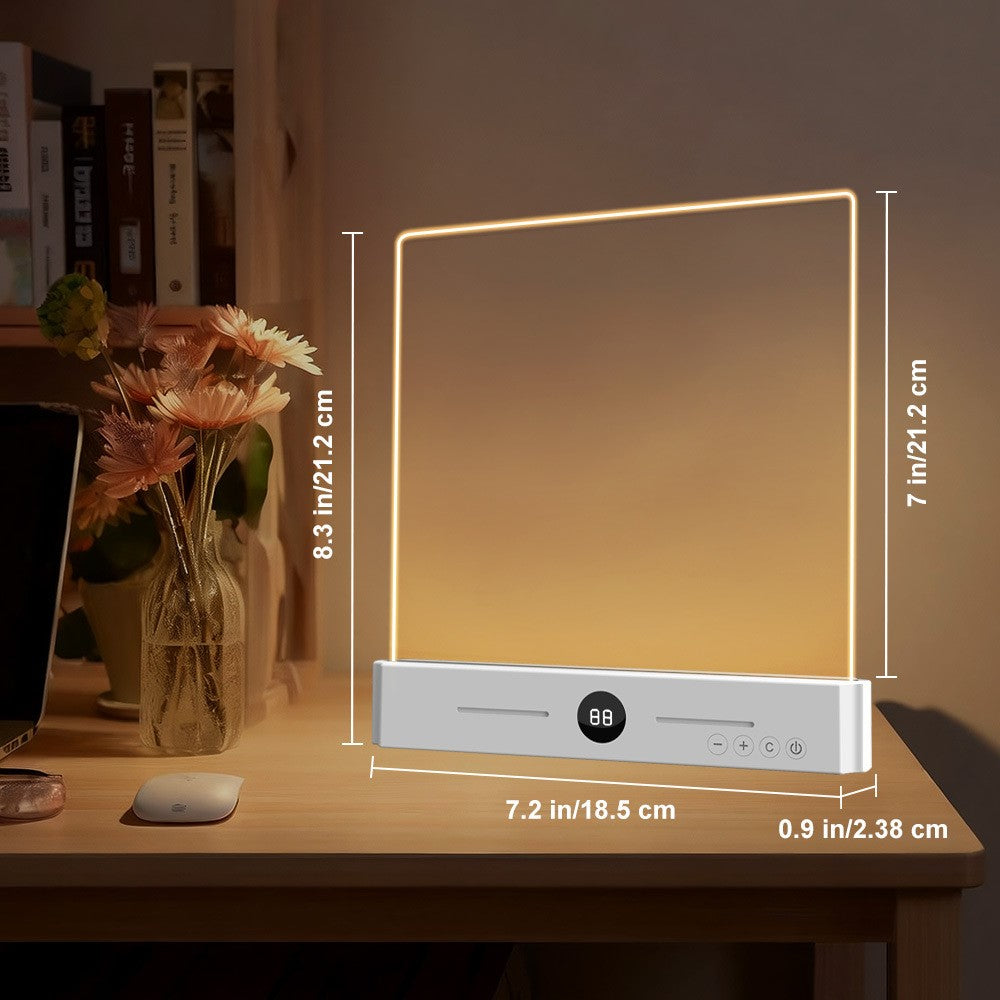 YSJ-019 Plus 2 in 1 Eye Care Clear Acrylic Flat LED Book Light Stepless Dimming Night Lamp with 3 Color Temperatures and Timer