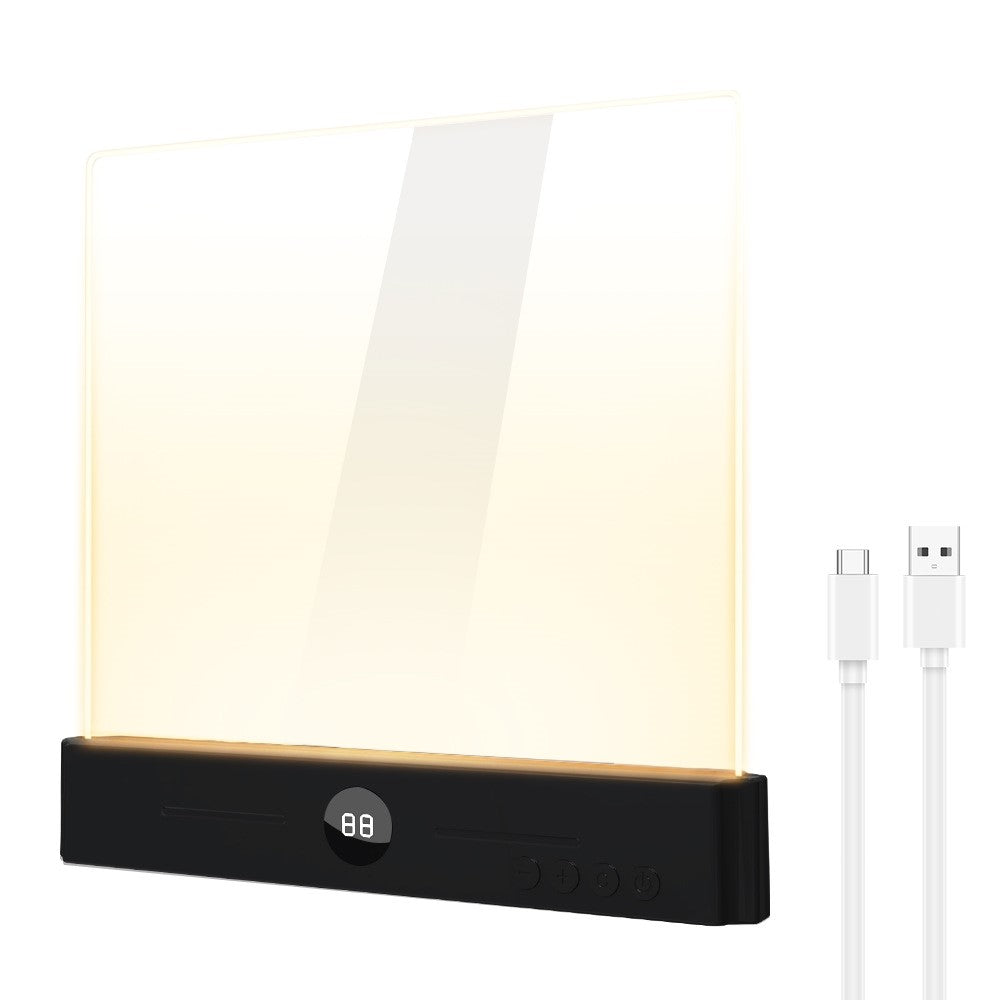 YSJ-019 Plus 2 in 1 Eye Care Clear Acrylic Flat LED Book Light Stepless Dimming Night Lamp with 3 Color Temperatures and Timer