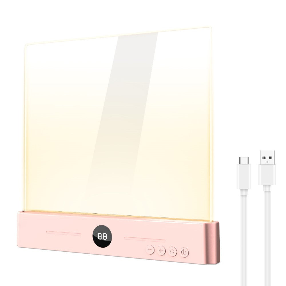 YSJ-019 Plus 2 in 1 Eye Care Clear Acrylic Flat LED Book Light Stepless Dimming Night Lamp with 3 Color Temperatures and Timer