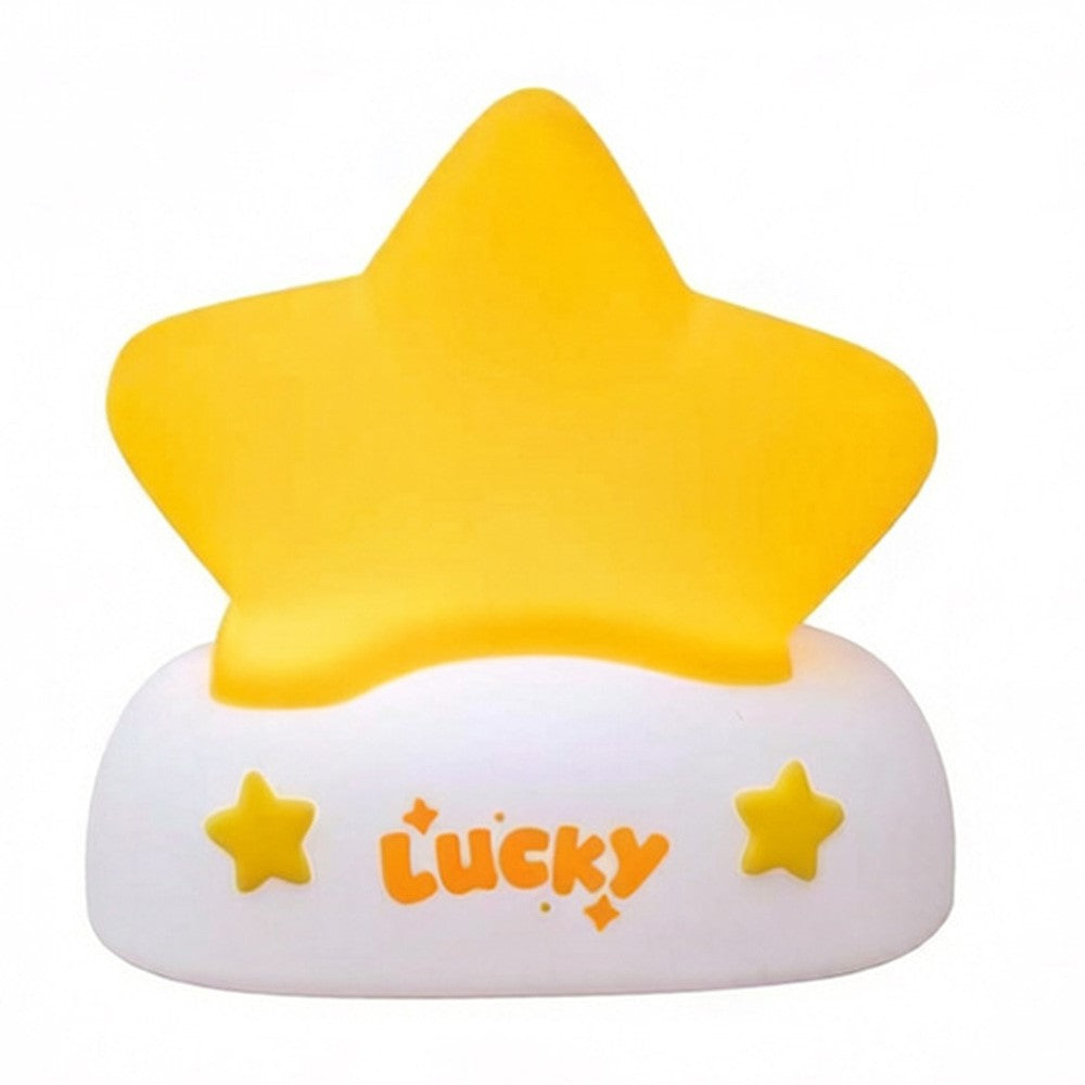XP-007A Lucky Star Night Light Silicone 3-Brightness Pat Control Night Lamp Creative Birthday Gift for Kids Baby