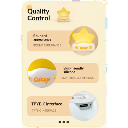 XP-007A Lucky Star Night Light Silicone 3-Brightness Pat Control Night Lamp Creative Birthday Gift for Kids Baby