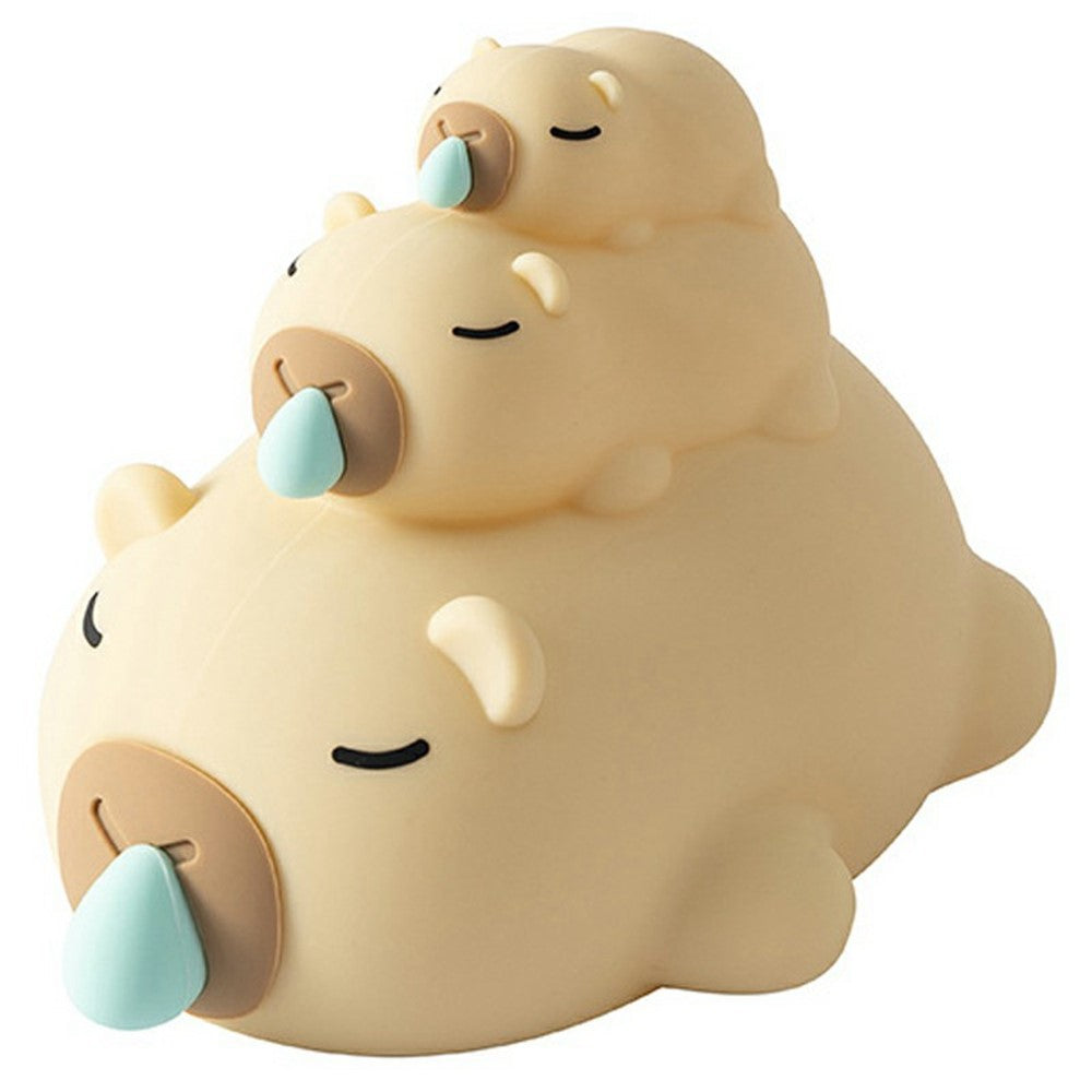 PP-D05 Cartoon Animal-Shaped Night Light Silicone Touch Control 3-Brightness Levels 30-Minute Timer 1200mAh Pat Lamp for Bedroom Desktop