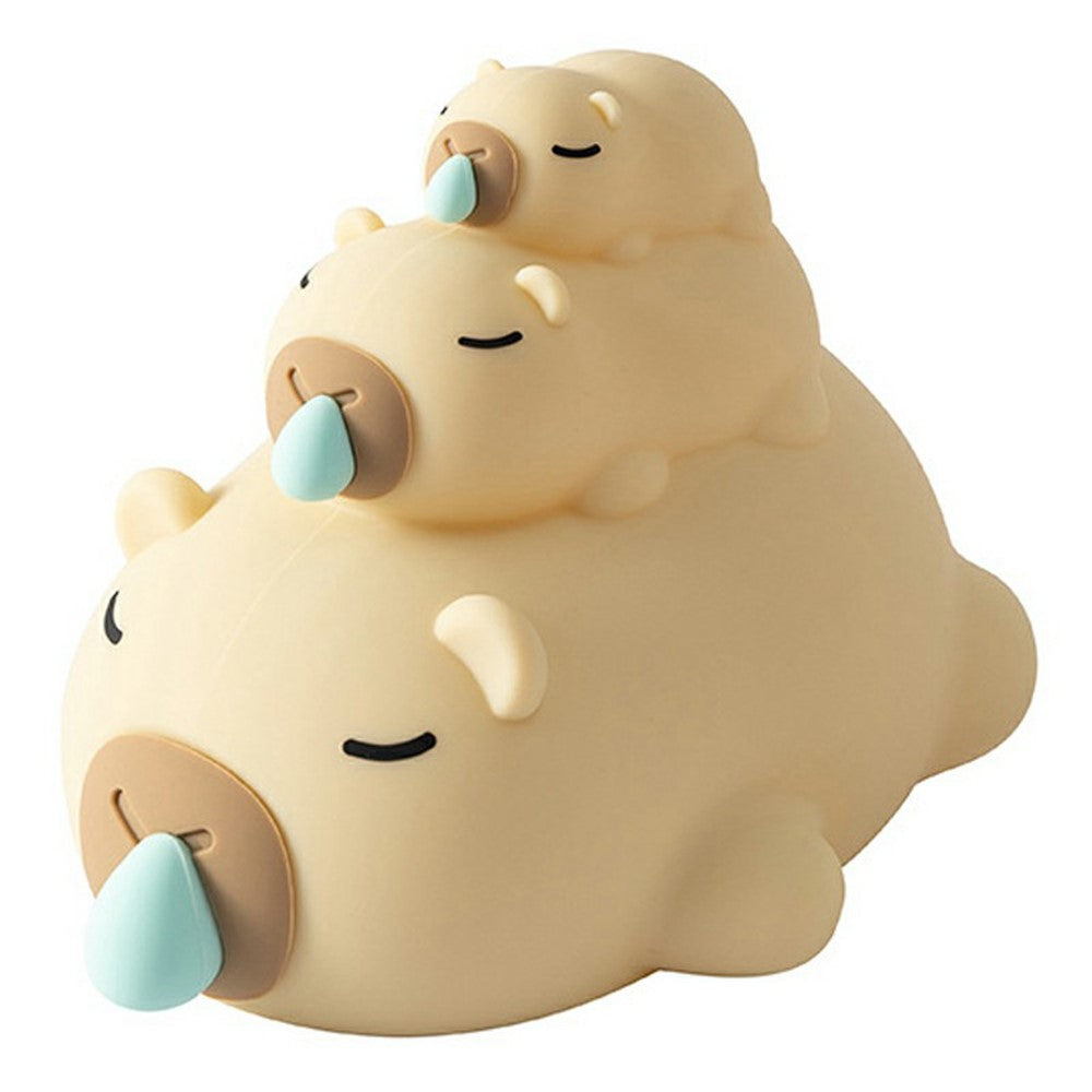 PP-D05 Remote Control RGB Cartoon Animal-Shaped Night Light Silicone Touch Control 3-Brightness Levels 1200mAh Pat Lamp for Bedroom Desktop