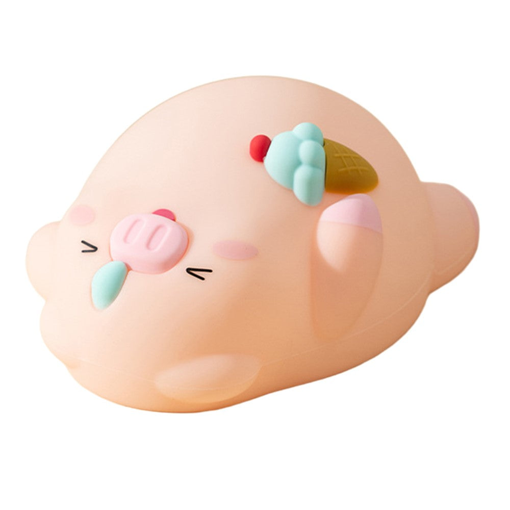 PP-D01 Ice Cream Cartoon Pig Shape Pat Light Cute Bedside Night Light 3-Level Touch 1200mAh Night Lamp
