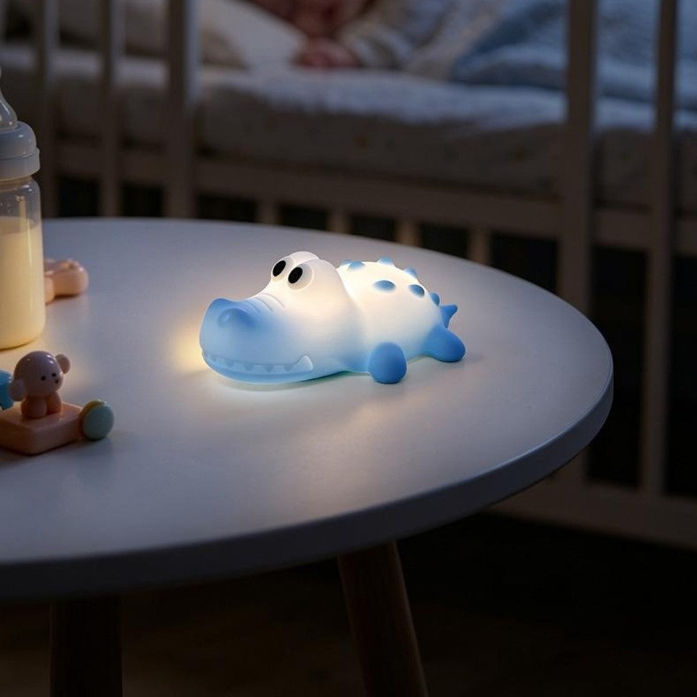 L2602 Goodnight Gator-Shaped Night Light Magnetic Silicone LED Lamp 3-Speed Warm Night Light for Kids Bedroom