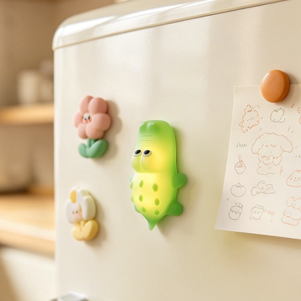 L2602 Goodnight Gator-Shaped Night Light Magnetic Silicone LED Lamp 3-Speed Warm Night Light for Kids Bedroom
