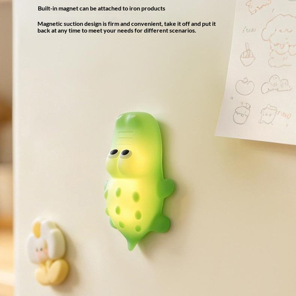 L2602 Goodnight Gator-Shaped Night Light Magnetic Silicone LED Lamp 3-Speed Warm Night Light for Kids Bedroom