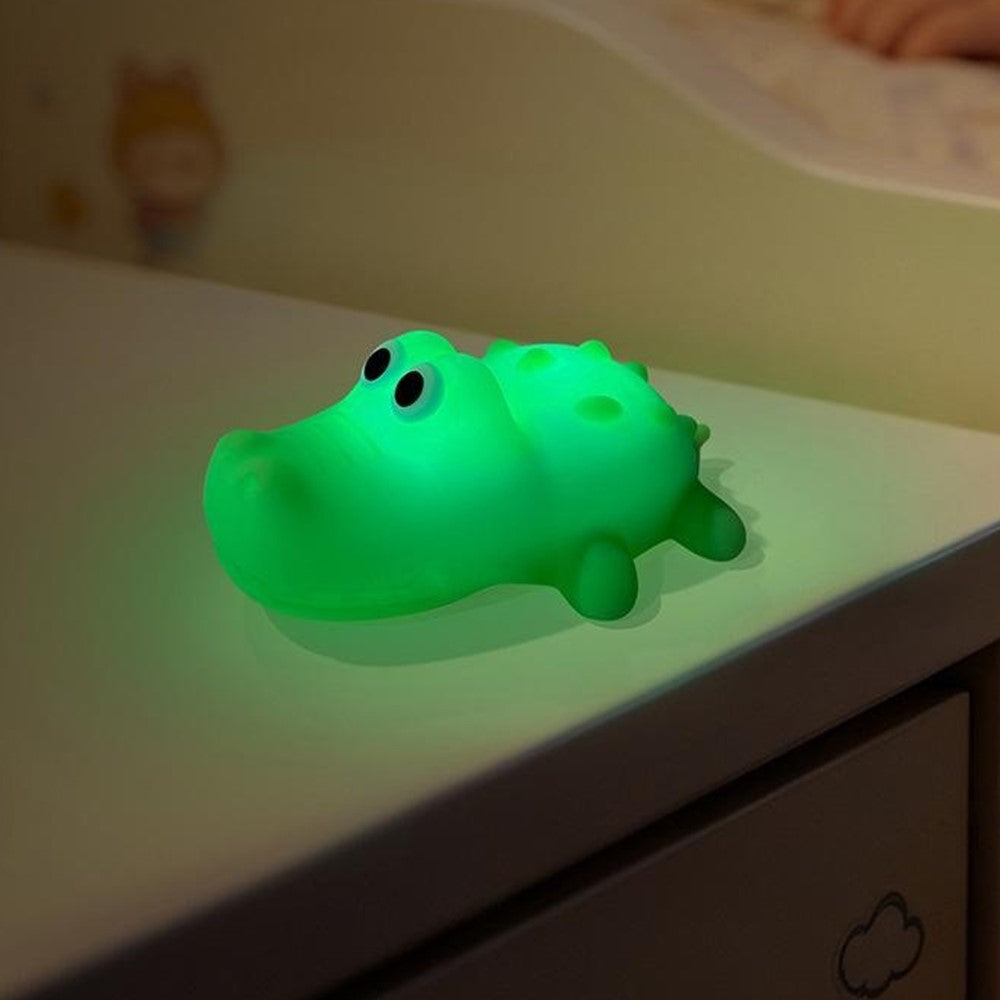 L2602 Goodnight Gator-Shaped Night Light Magnetic Silicone LED Lamp 3-Speed Warm Night Light for Kids Bedroom