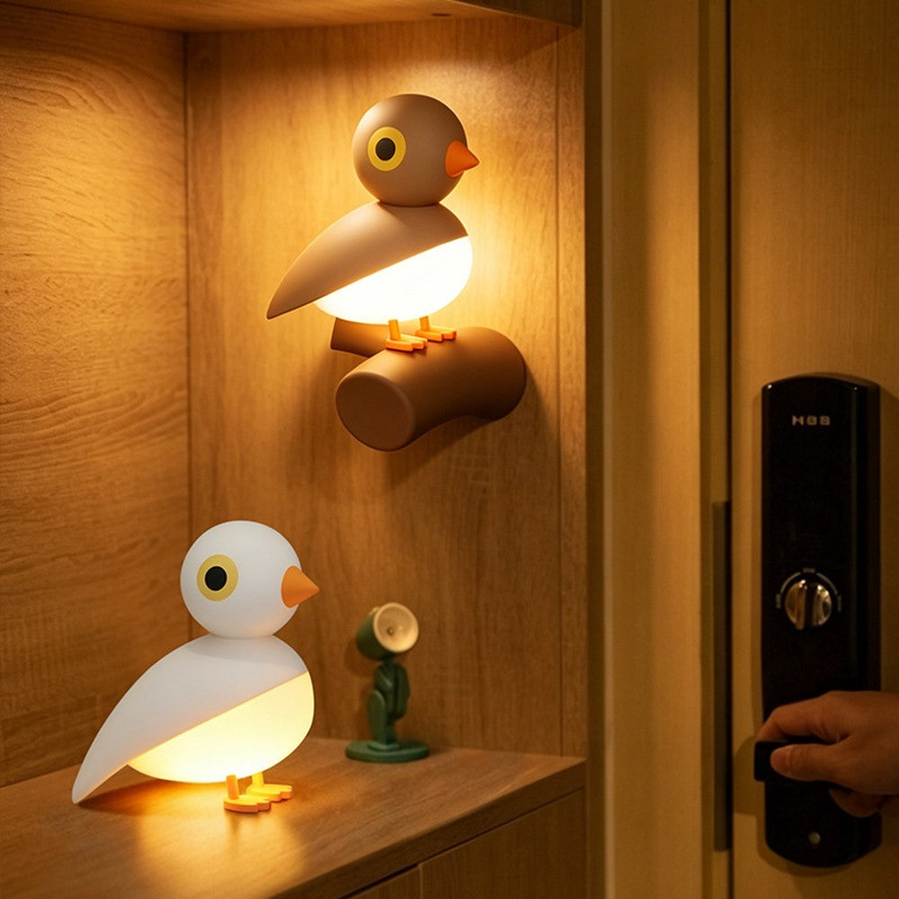 L2601 Cartoon Lucky Bird Shape Smart Radar Motion Sensor Night Light 800mAh Battery Rechargeable LED Decorative Lamp for Bedroom