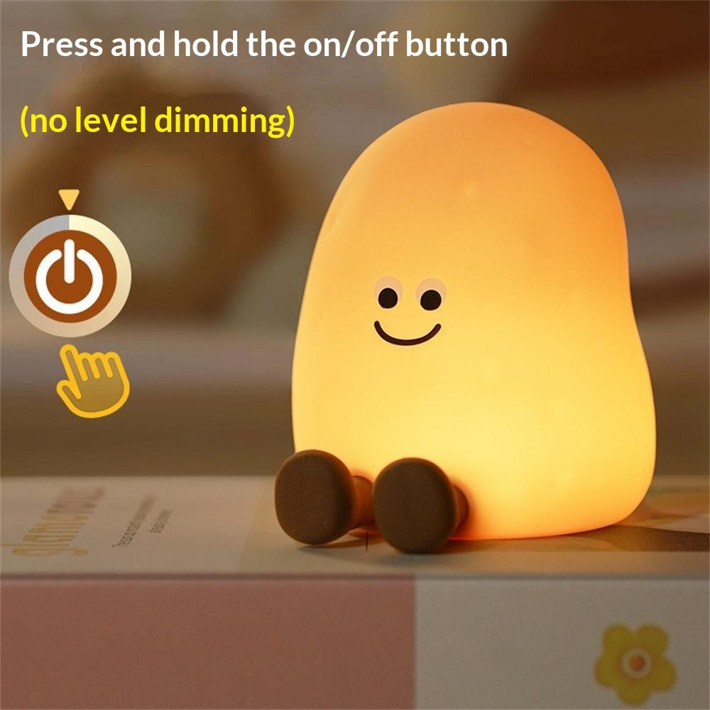JXJA090 7-Color Lighting Potato-Shaped Sleep Lamp Touch Control 1200mAh Rechargeable LED Night Light for Bedroom