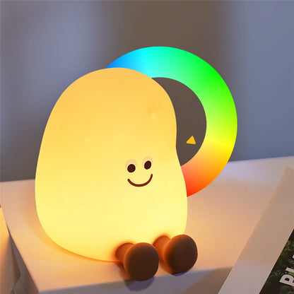 JXJA090 7-Color Lighting Potato-Shaped Sleep Lamp Touch Control 1200mAh Rechargeable LED Night Light for Bedroom