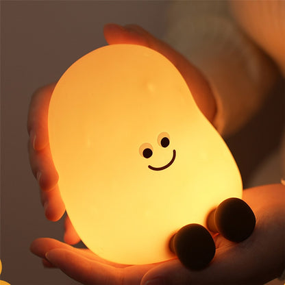JXJA090 7-Color Lighting Potato-Shaped Sleep Lamp Touch Control 1200mAh Rechargeable LED Night Light for Bedroom
