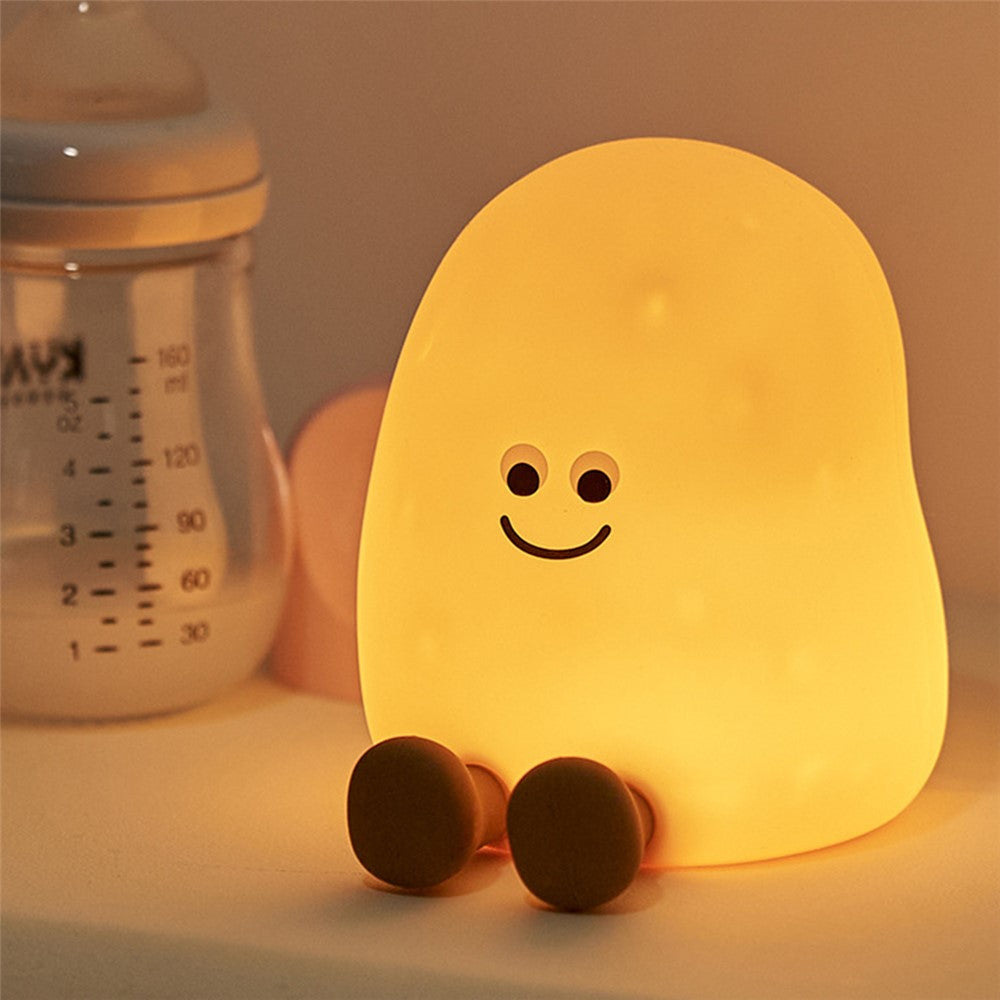 JXJA090 7-Color Lighting Potato-Shaped Sleep Lamp Touch Control 1200mAh Rechargeable LED Night Light for Bedroom