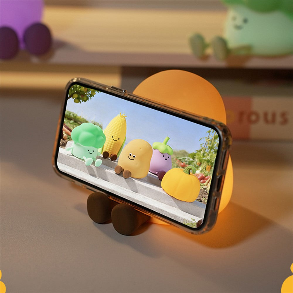 JXJA090 7-Color Lighting Potato-Shaped Sleep Lamp Touch Control 1200mAh Rechargeable LED Night Light for Bedroom