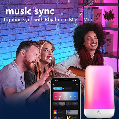 Smart Touch Bedside Lamp Bluetooth-compatible Dimmable Color Night Light Outdoor Music Table Lamp