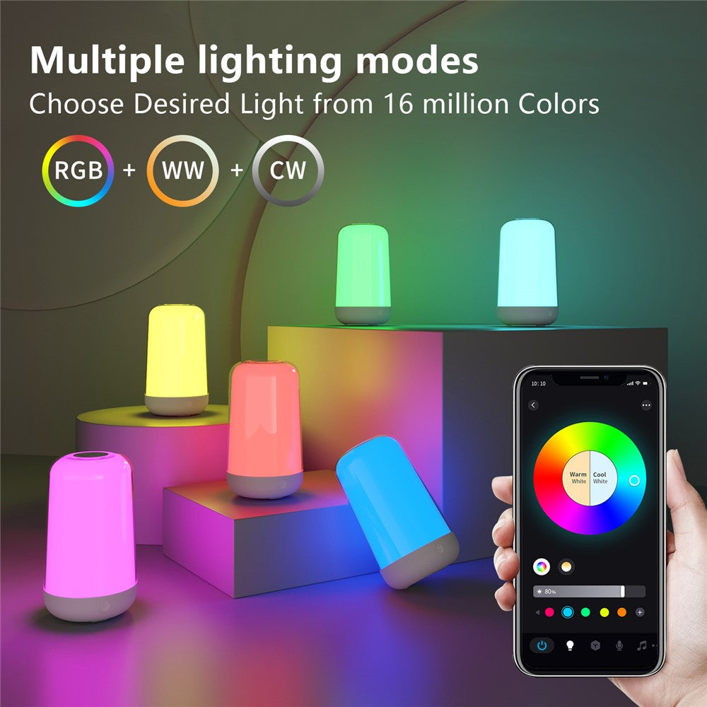 Smart Touch Bedside Lamp Bluetooth-compatible Dimmable Color Night Light Outdoor Music Table Lamp