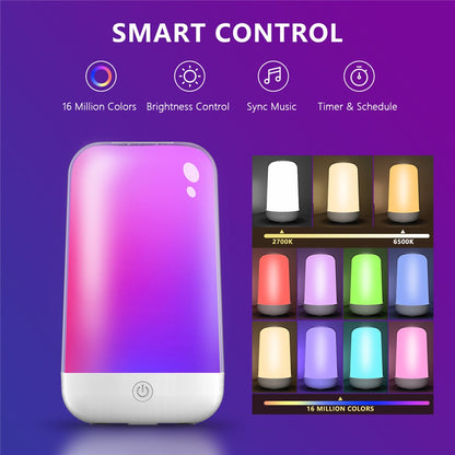 Smart Touch Bedside Lamp Bluetooth-compatible Dimmable Color Night Light Outdoor Music Table Lamp