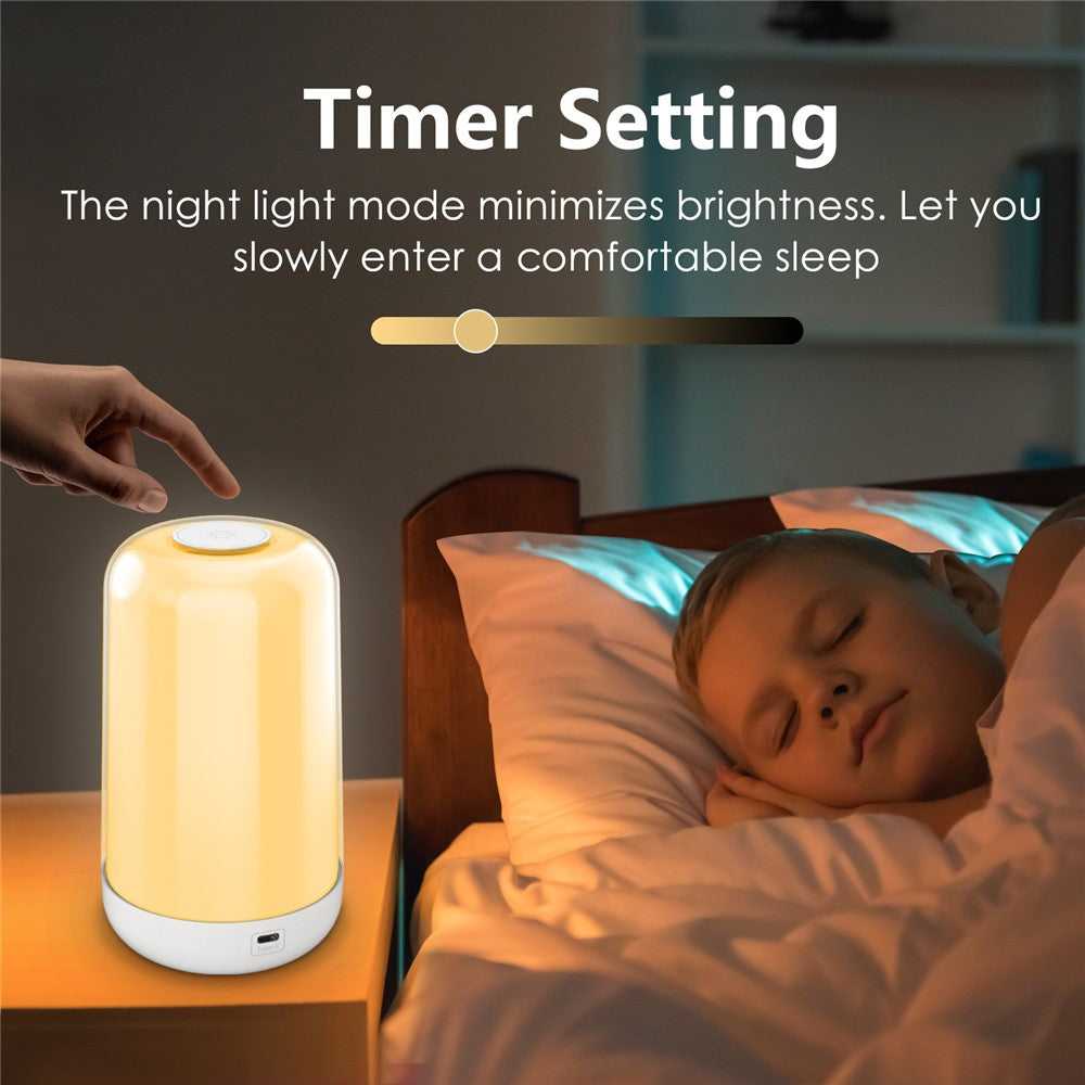 Smart Touch Bedside Lamp Bluetooth-compatible Dimmable Color Night Light Outdoor Music Table Lamp