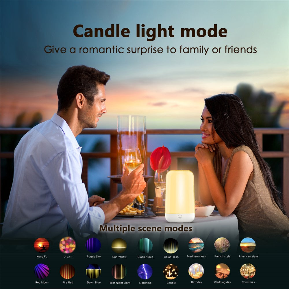 Smart Touch Bedside Lamp Bluetooth-compatible Dimmable Color Night Light Outdoor Music Table Lamp