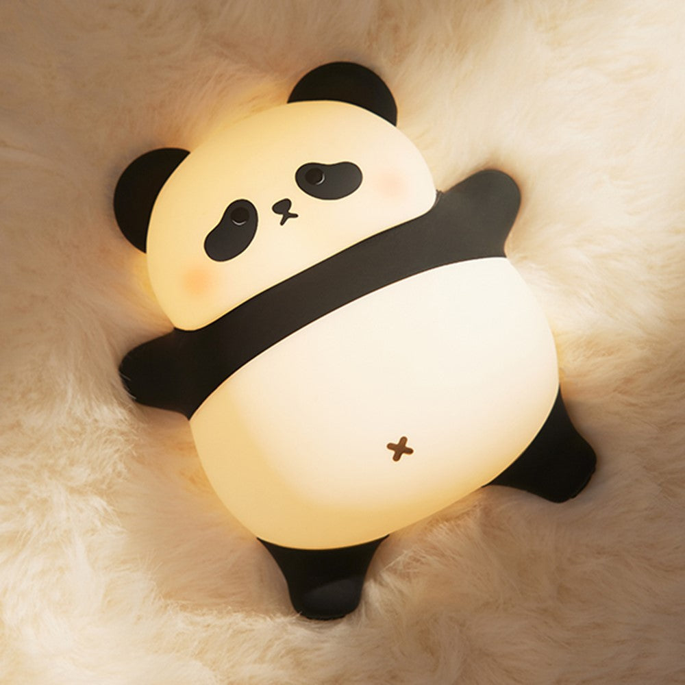 A008 Cute Panda Soft Silicone Night Lamp Rechargeable Bedside LED Tap Light (CE, ROHS, FCC, CPC Certified)
