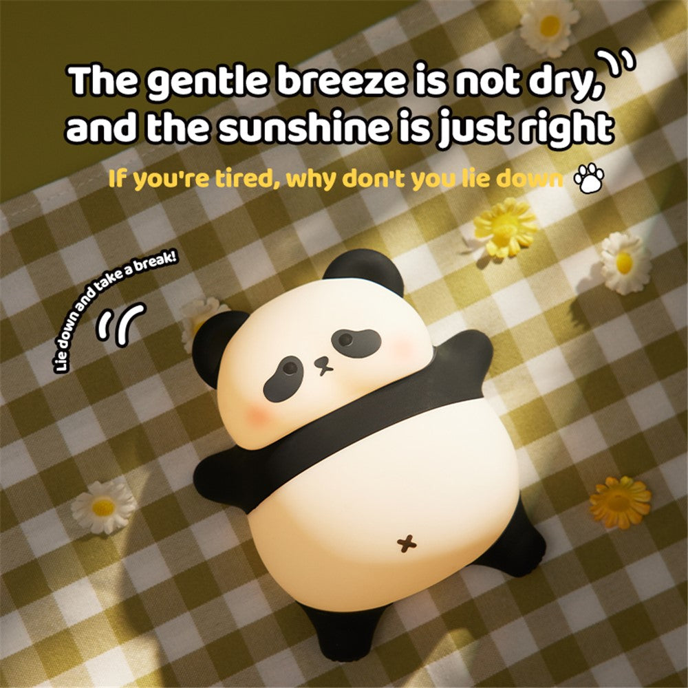 A008 Cute Panda Soft Silicone Night Lamp Rechargeable Bedside LED Tap Light (CE, ROHS, FCC, CPC Certified)