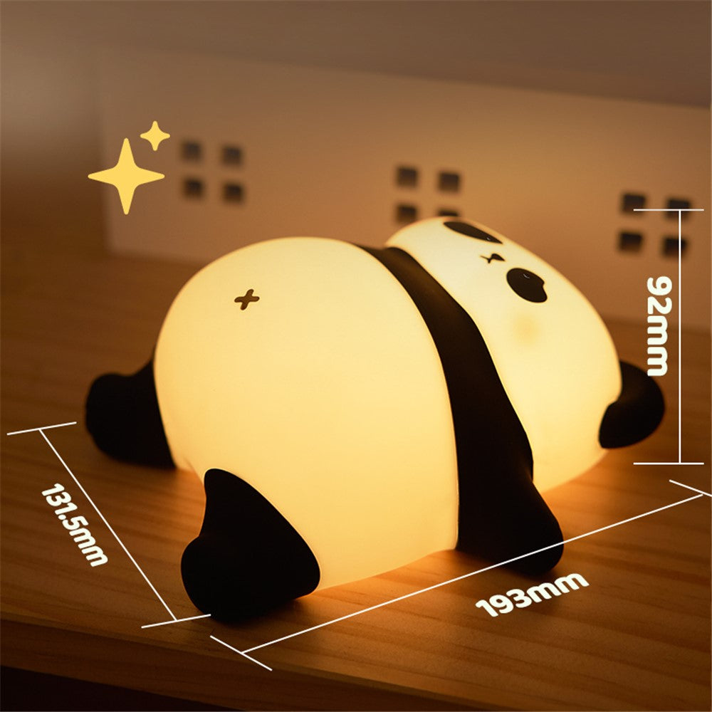 A008 Cute Panda Soft Silicone Night Lamp Rechargeable Bedside LED Tap Light (CE, ROHS, FCC, CPC Certified)