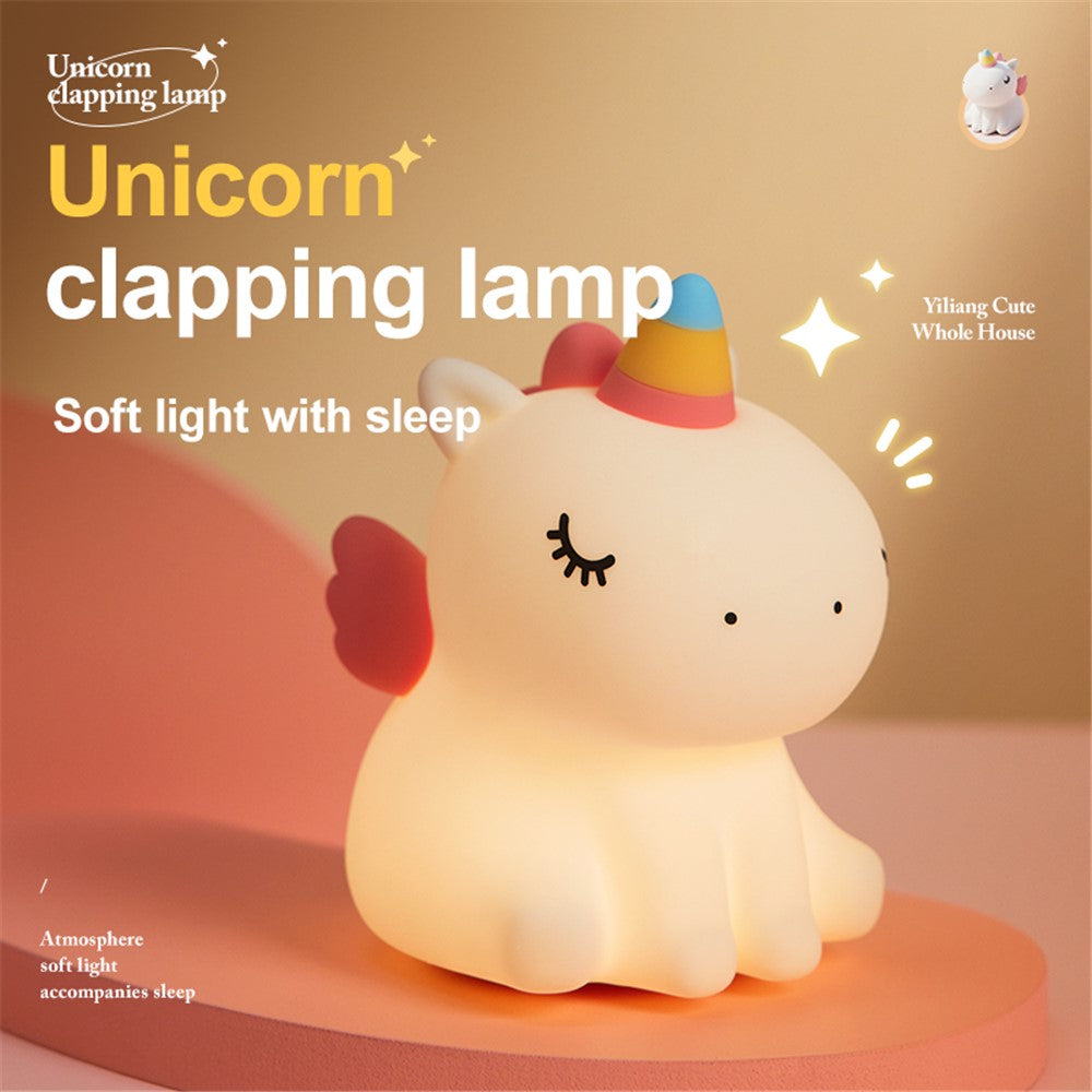 A007 Cute Cartoon Horse Silicone LED Night Lamp Home Bedside Tap Light (CE, ROHS, FCC, CPC Certified)