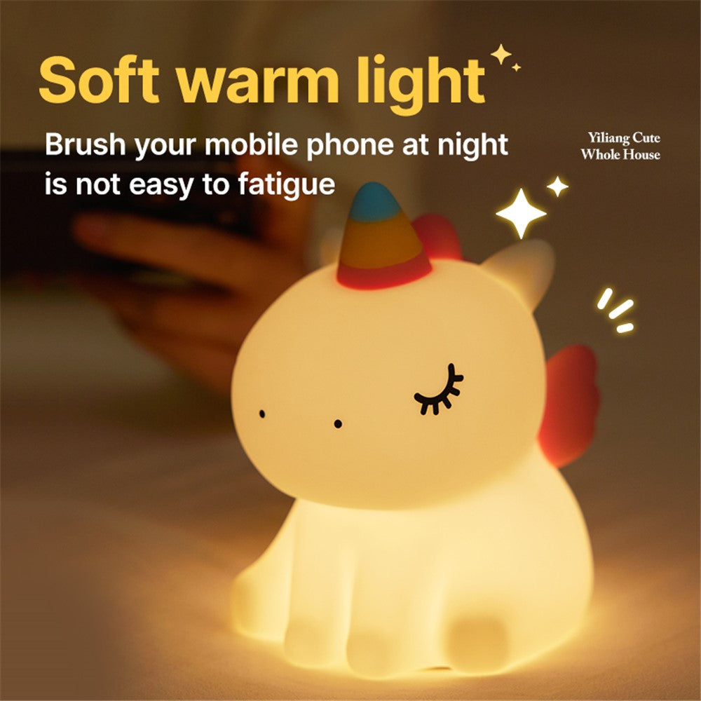 A007 Cute Cartoon Horse Silicone LED Night Lamp Home Bedside Tap Light (CE, ROHS, FCC, CPC Certified)