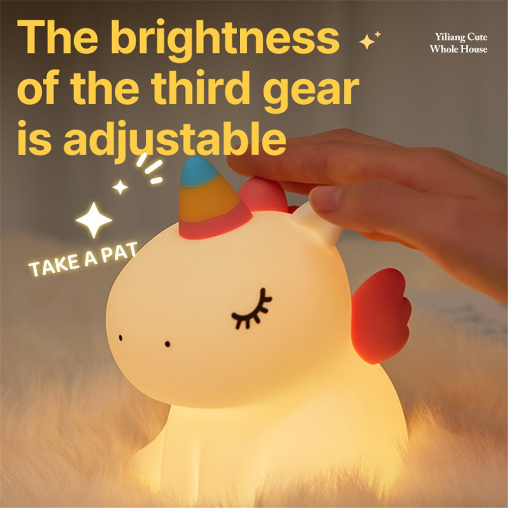 A007 Cute Cartoon Horse Silicone LED Night Lamp Home Bedside Tap Light (CE, ROHS, FCC, CPC Certified)