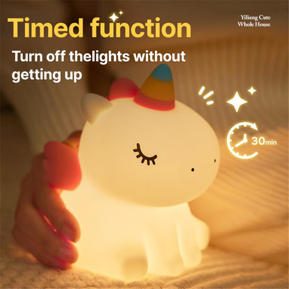 A007 Cute Cartoon Horse Silicone LED Night Lamp Home Bedside Tap Light (CE, ROHS, FCC, CPC Certified)