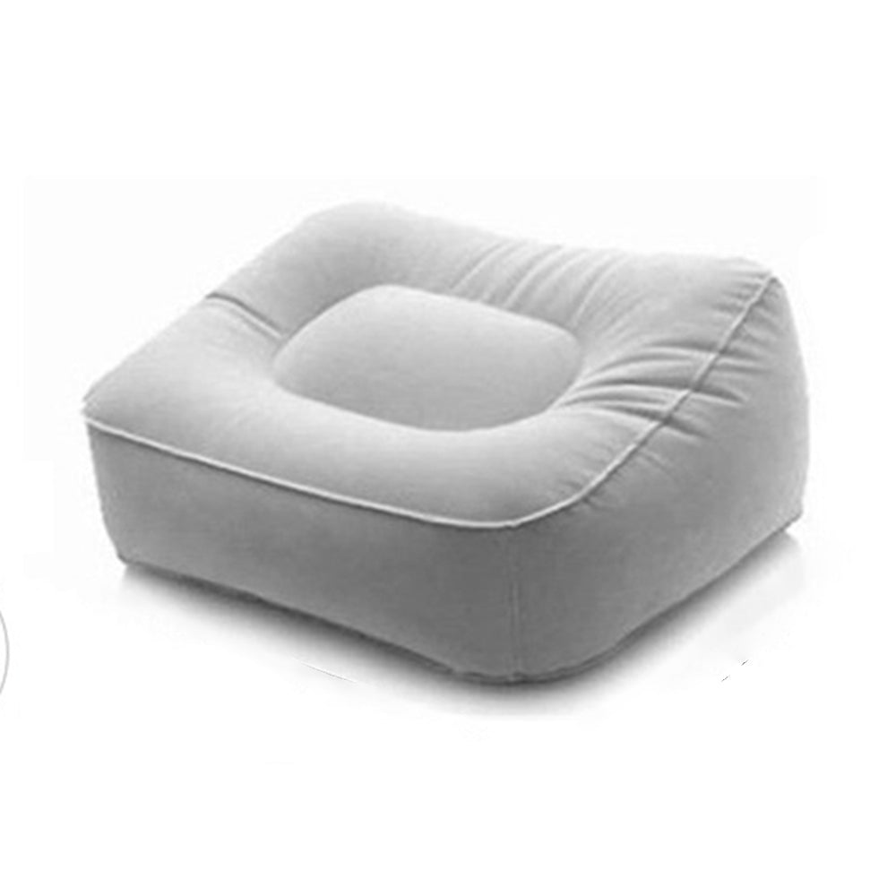 Single Layer Inflatable Footrest Pillow PVC Flocked Travel Foot Rest Air Cushion for Leg Up Relaxing