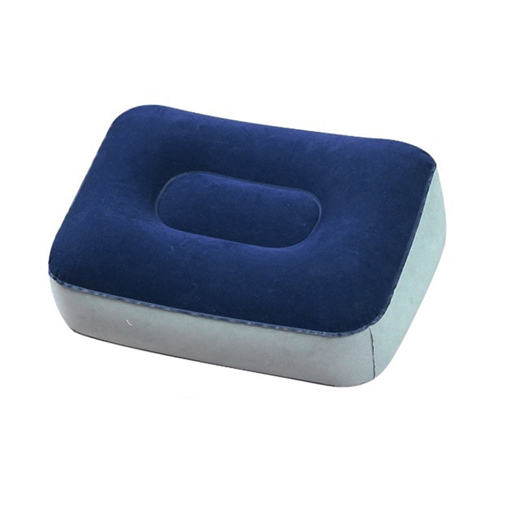 Single Layer Inflatable Footrest Pillow PVC Flocked Travel Foot Rest Air Cushion for Leg Up Relaxing
