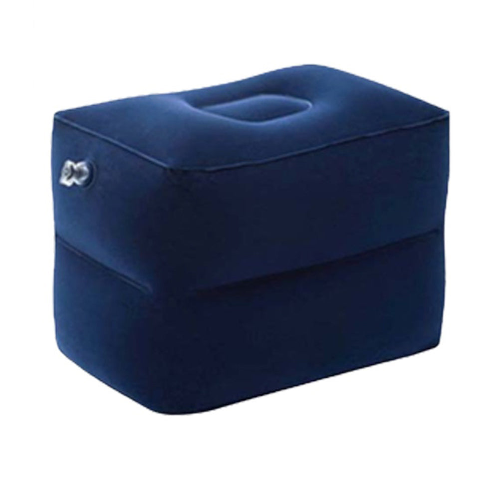Double Layer PVC Flocked Inflatable Footrest Cushion Portable Foot Rest Air Pillow for Travel Office