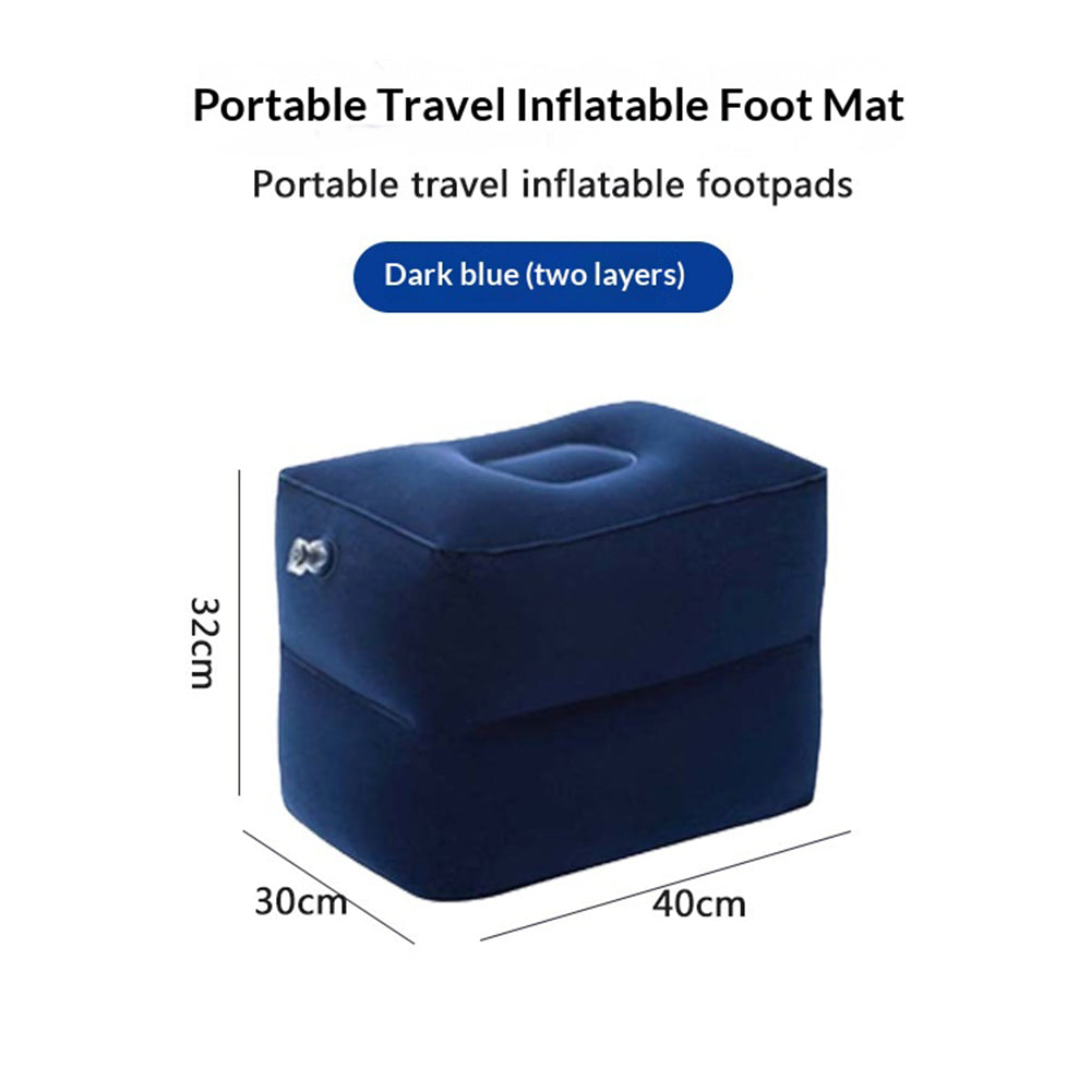 Double Layer PVC Flocked Inflatable Footrest Cushion Portable Foot Rest Air Pillow for Travel Office