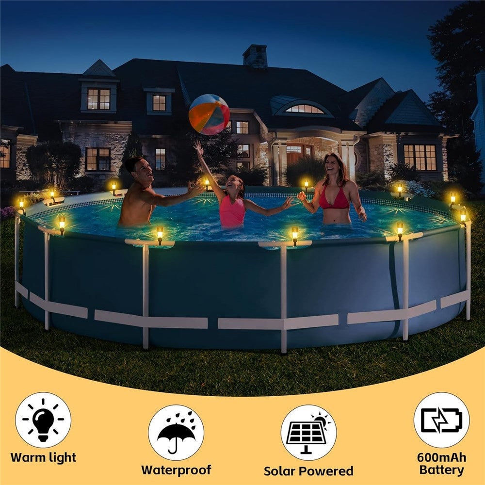 6Pcs Solar Garden Lights Garden Yard Fence Railing Tie Lamps Balcony Waterproof Decorative Lights, Warm Light