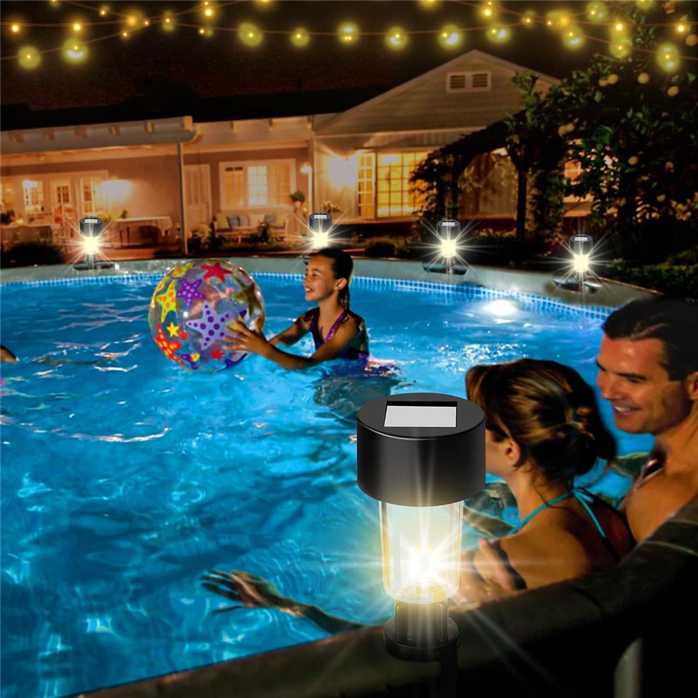 6Pcs Solar Garden Lights Garden Yard Fence Railing Tie Lamps Balcony Waterproof Decorative Lights, Warm Light