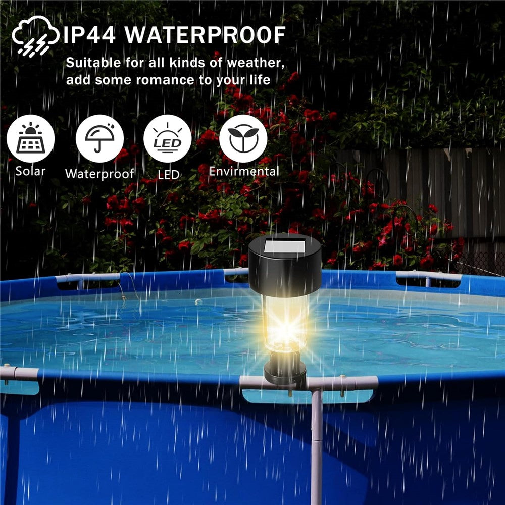 6Pcs Solar Garden Lights Garden Yard Fence Railing Tie Lamps Balcony Waterproof Decorative Lights, Warm Light