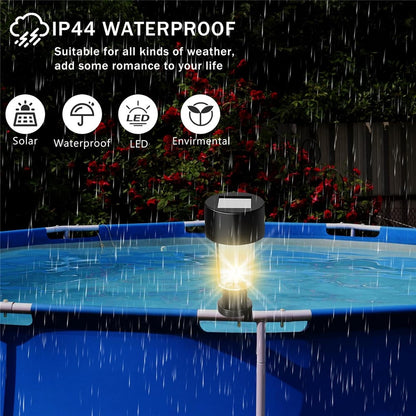 6Pcs Solar Garden Lights Garden Yard Fence Railing Tie Lamps Balcony Waterproof Decorative Lights, Warm Light