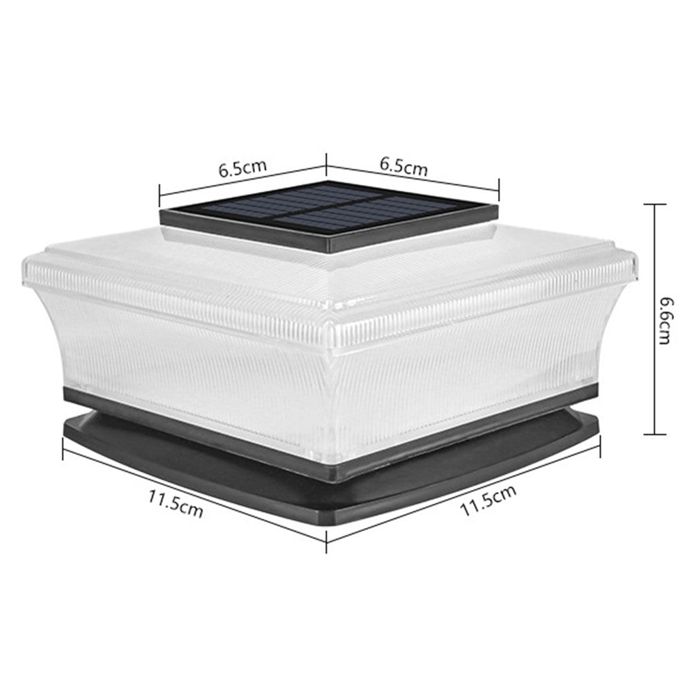 4-LED Fence Post Light Solar Powered Fence Post Cap Lamp for Deck, Patio, Garden