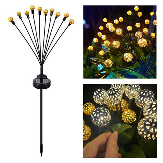 10-Head Solar Morocco Ball Light 2 Modes Landscape Garden Lawn Ground Light