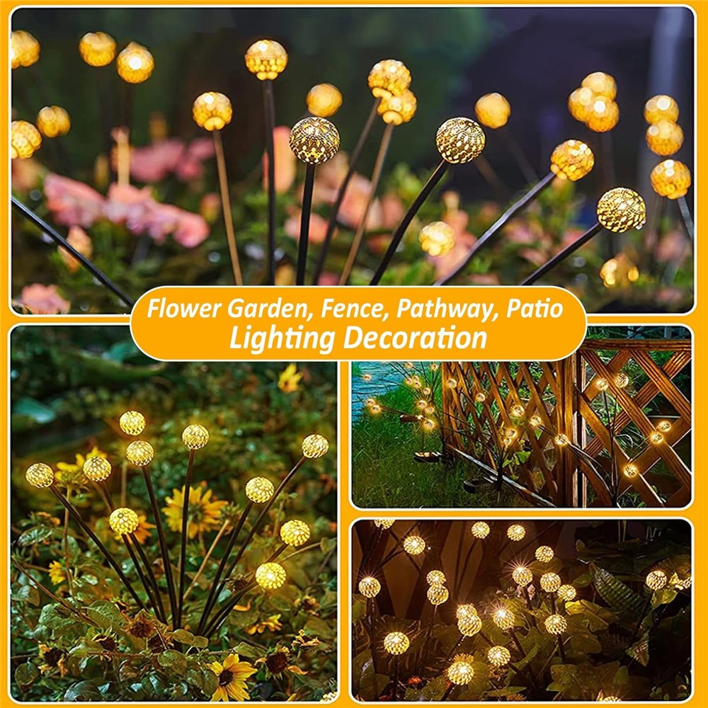10-Head Solar Morocco Ball Light 2 Modes Landscape Garden Lawn Ground Light