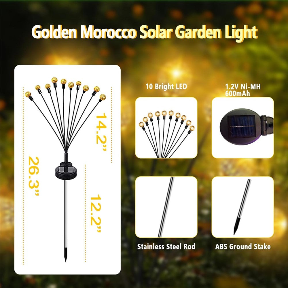 10-Head Solar Morocco Ball Light 2 Modes Landscape Garden Lawn Ground Light