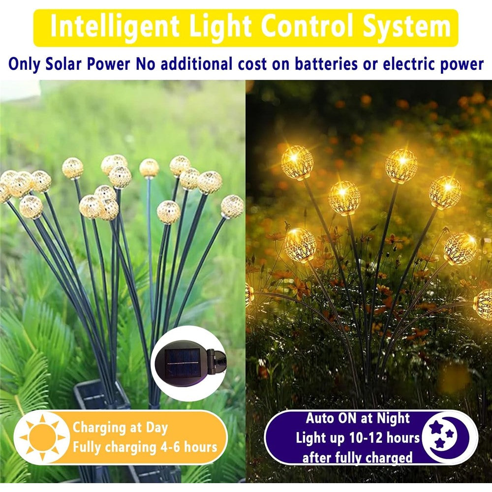 10-Head Solar Morocco Ball Light 2 Modes Landscape Garden Lawn Ground Light
